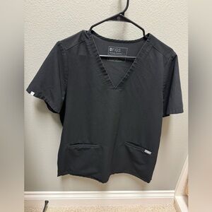 LARGE - FIGS WOMENS Casma Three-Pocket Scrub Top Black